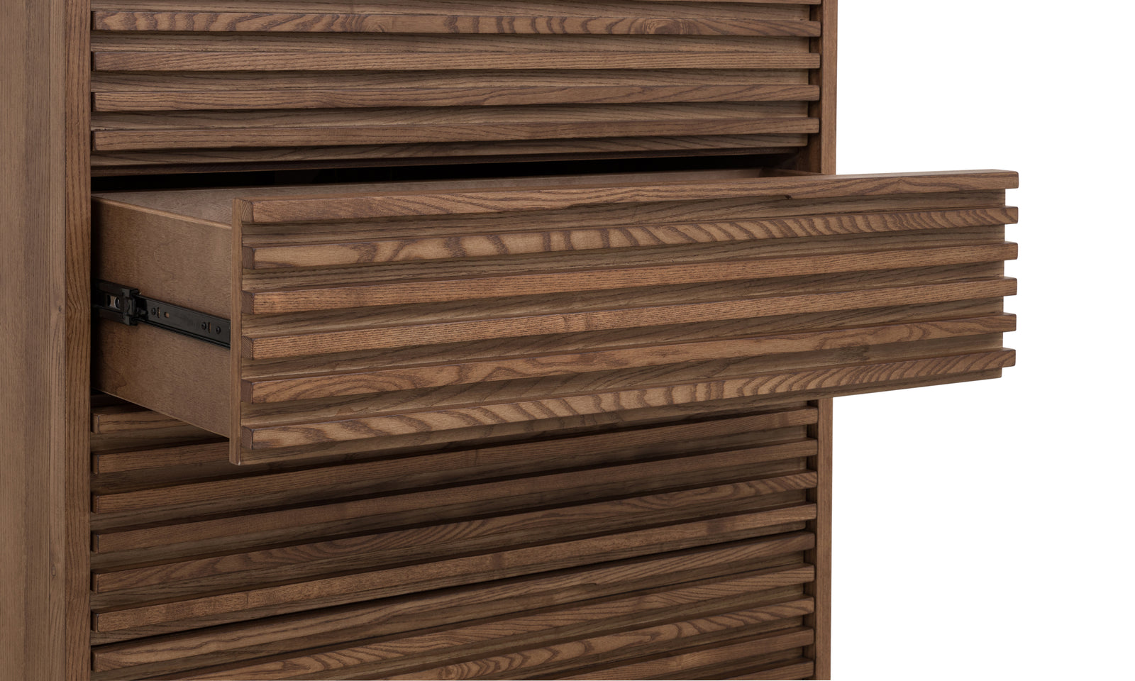 Tanner Five Drawer Ash Wood Chest in Roux — 3