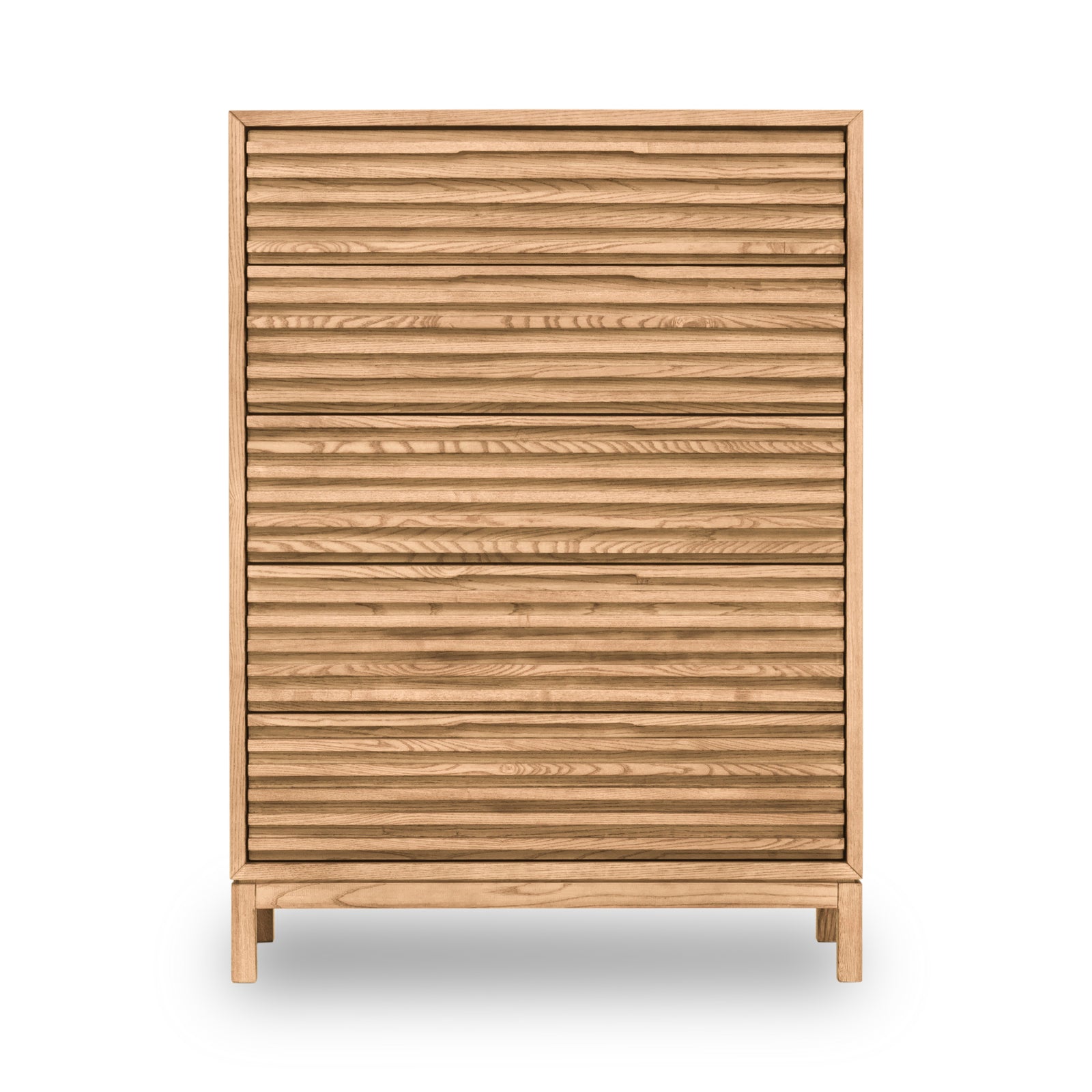 Tanner Five Drawer Ash Wood Chest in Flaxen — 2