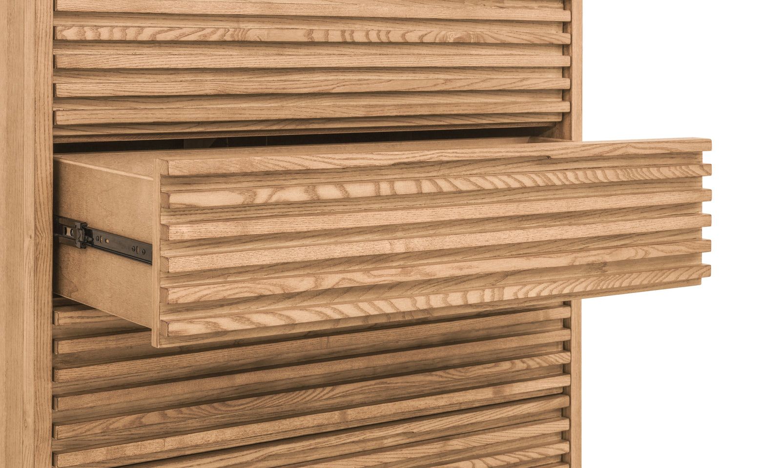 Tanner Five Drawer Ash Wood Chest in Flaxen — 3