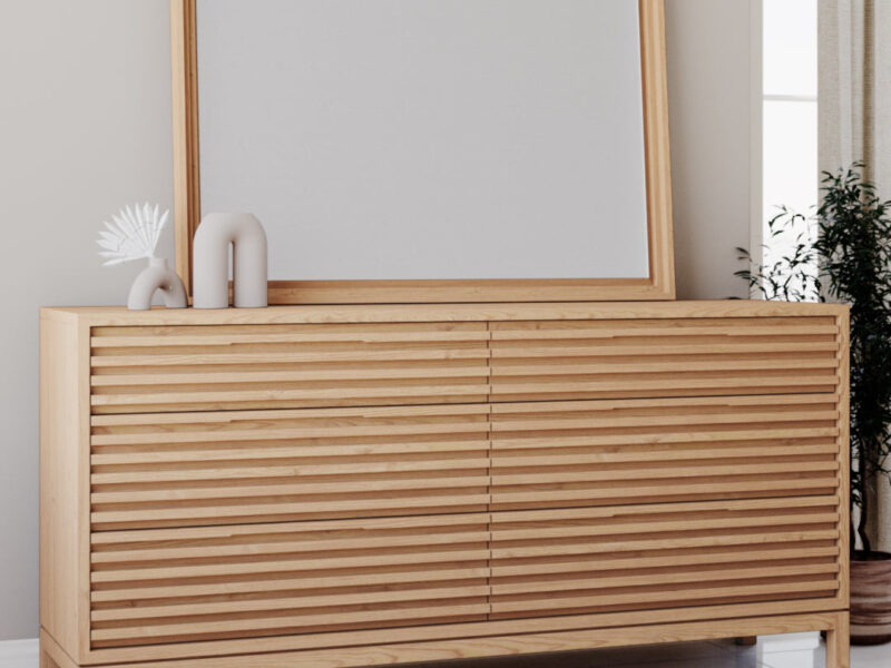 Tanner Six Drawer Ash Wood Dresser in Flaxen