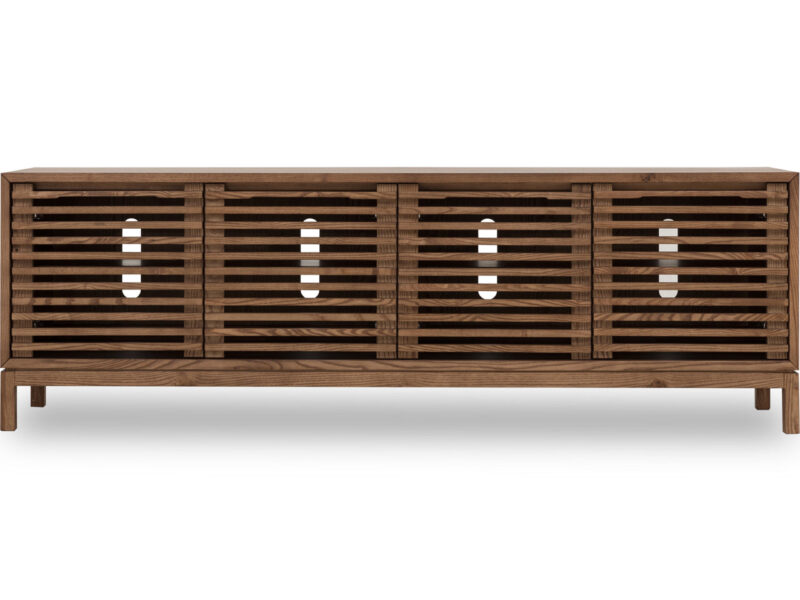 Tanner Four Door Ash Wood Media Console in Roux