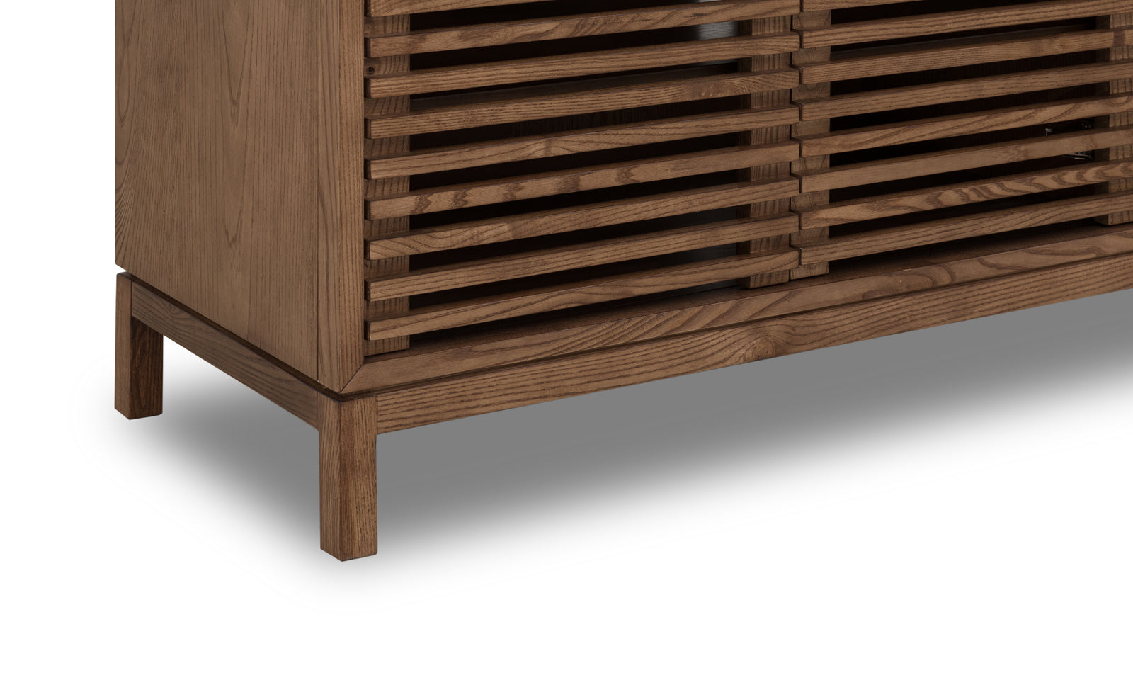 Tanner Four Door Ash Wood Media Console in Roux — 5