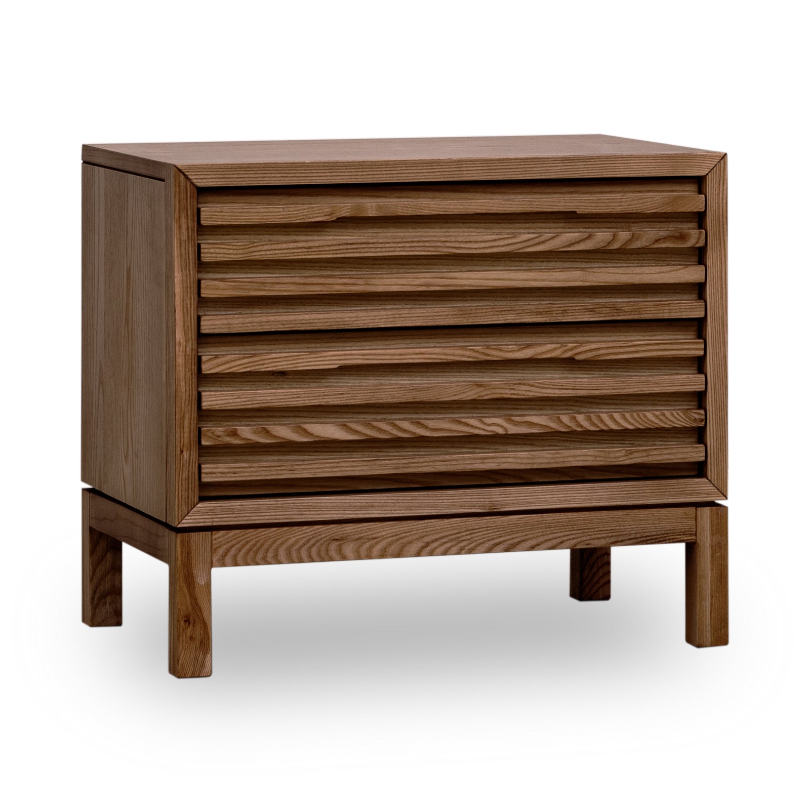 Tanner Two Drawer Ash Wood Nightstand in Roux — 2