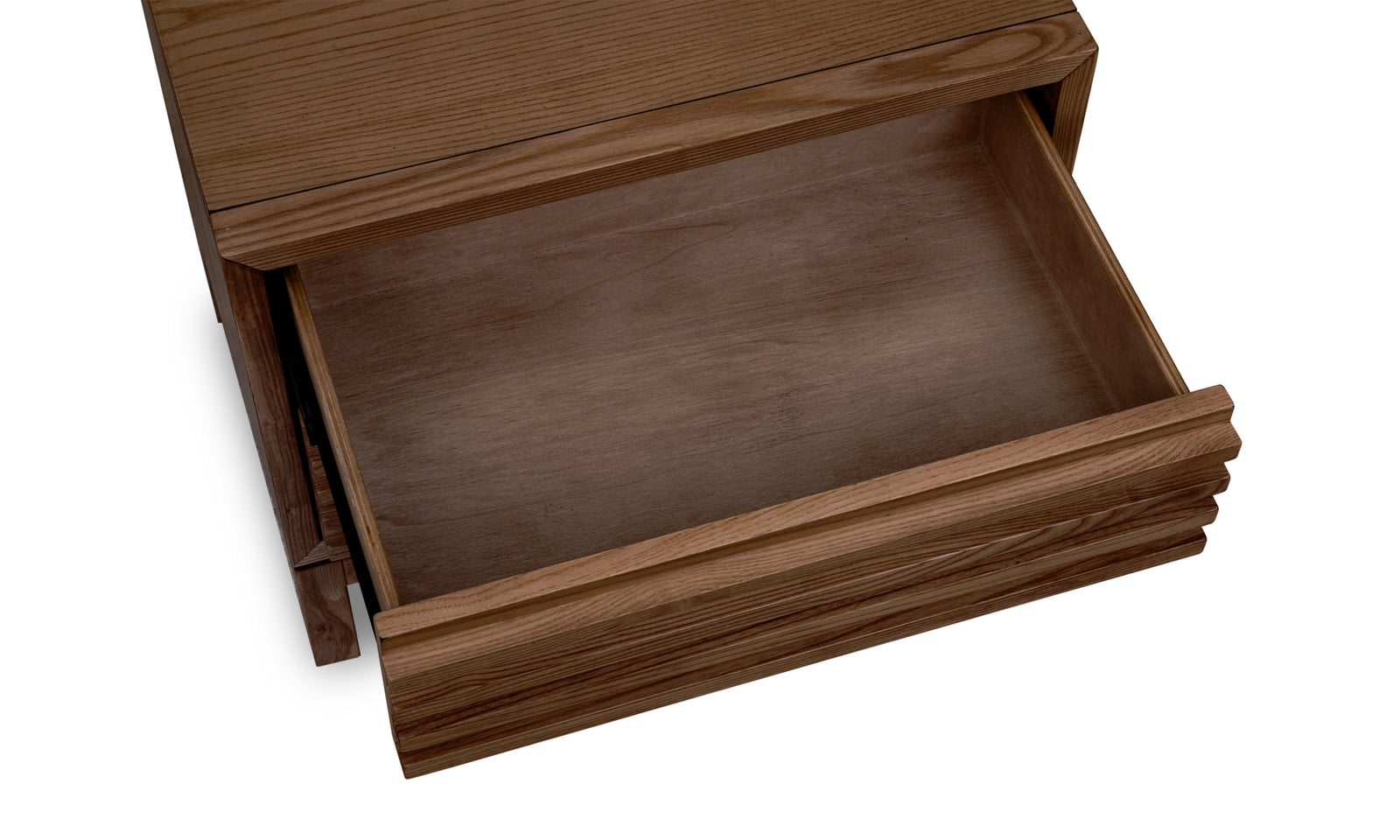 Tanner Two Drawer Ash Wood Nightstand in Roux — 4