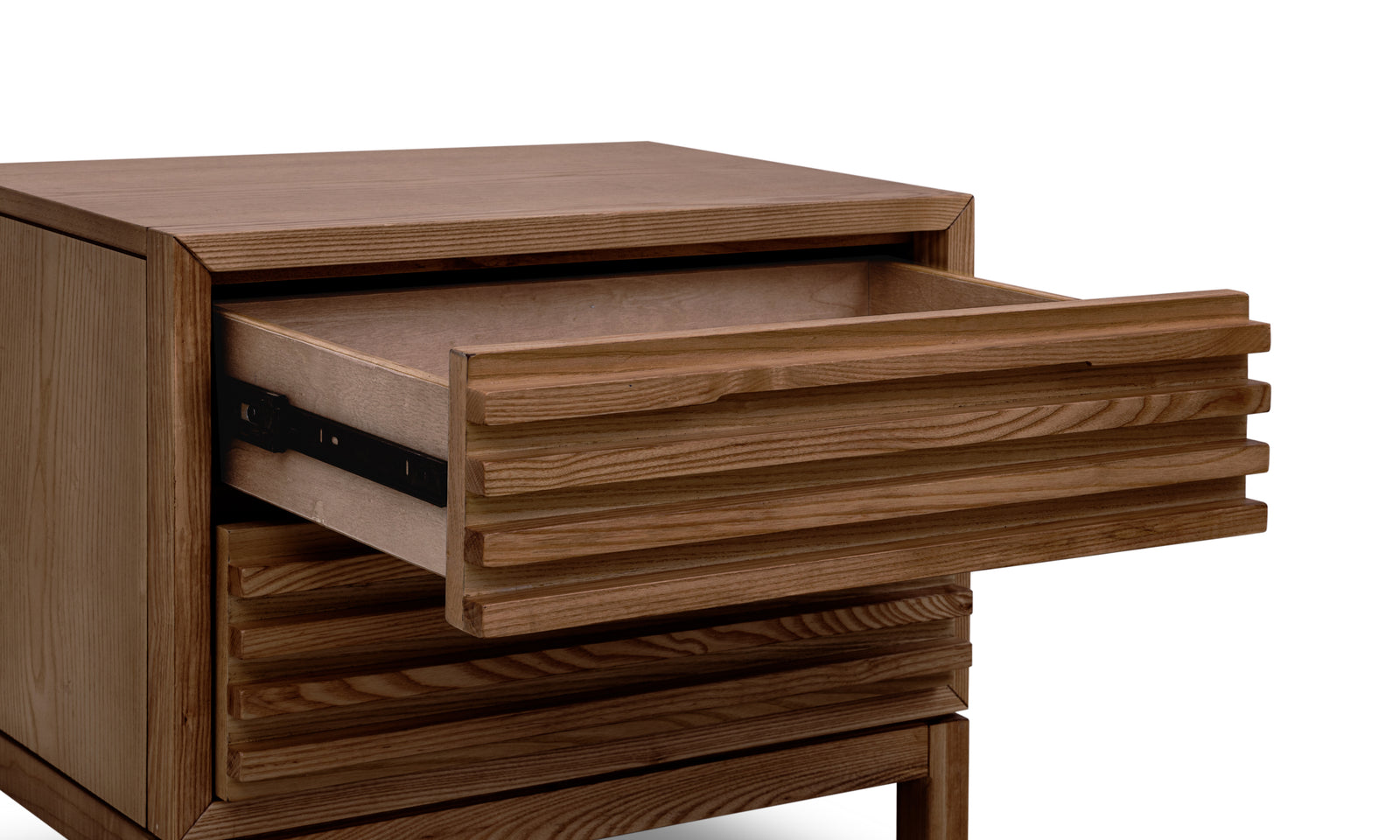 Tanner Two Drawer Ash Wood Nightstand in Roux — 5