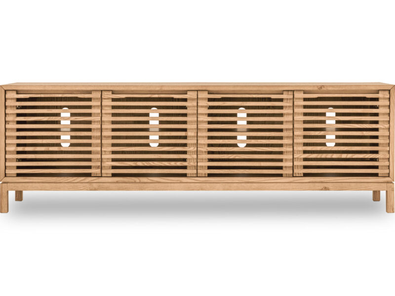 Tanner Four Door Ash Wood Media Console in Flaxen