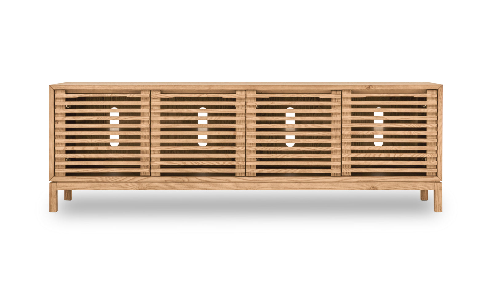 Tanner Four Door Ash Wood Media Console in Flaxen