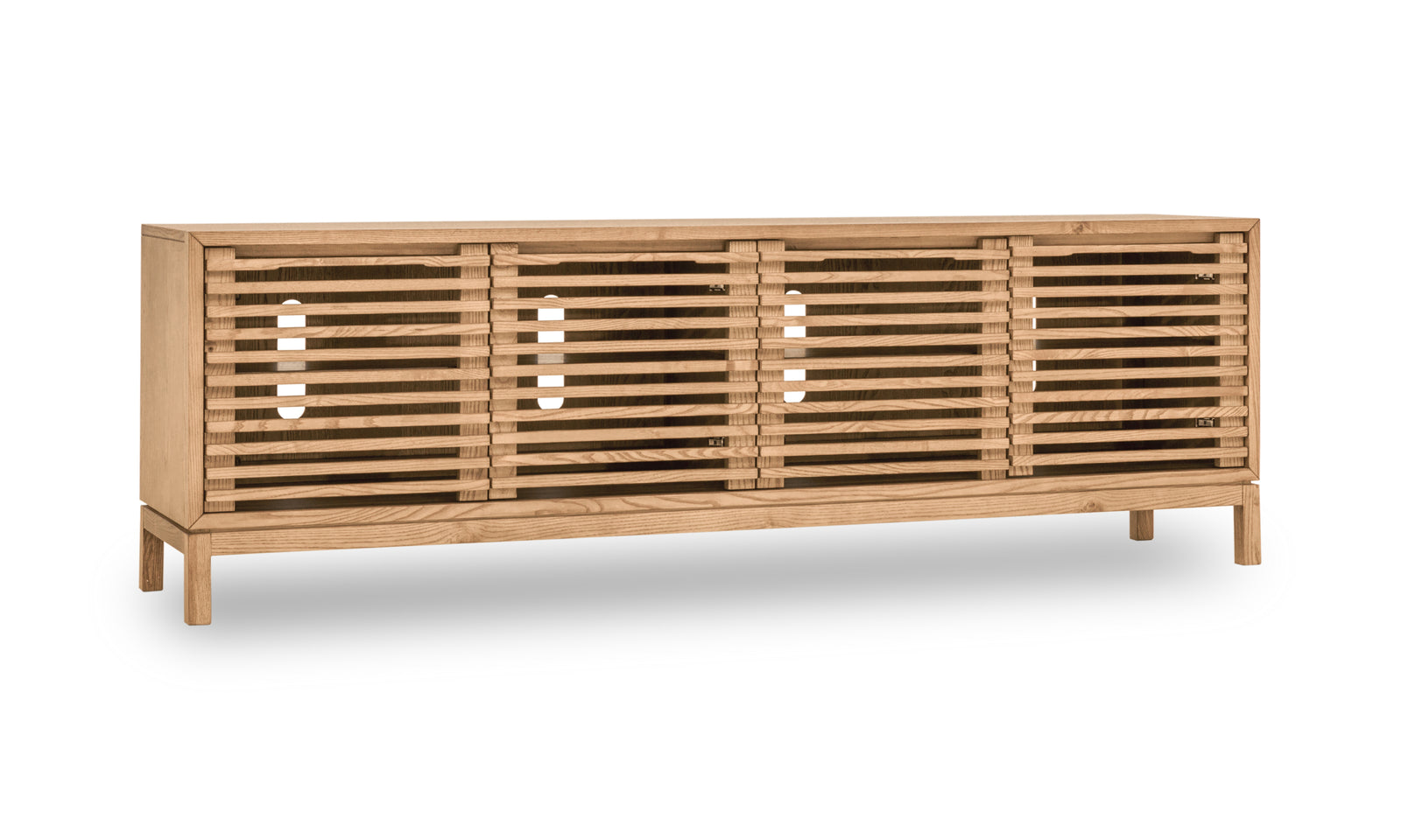 Tanner Four Door Ash Wood Media Console in Flaxen — 2