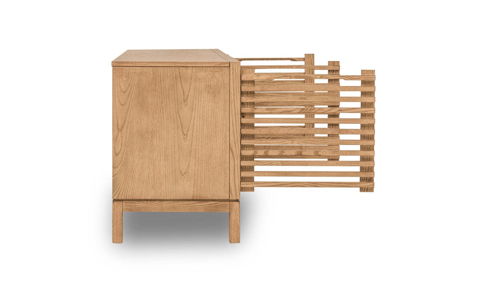 Tanner Four Door Ash Wood Media Console in Flaxen — 4