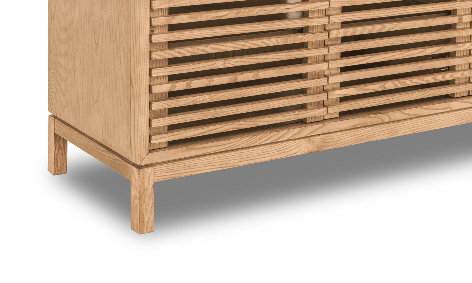 Tanner Four Door Ash Wood Media Console in Flaxen — 5