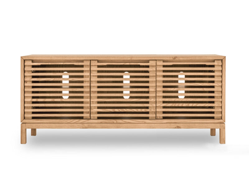 Tanner Three Door Media Console in Flaxen