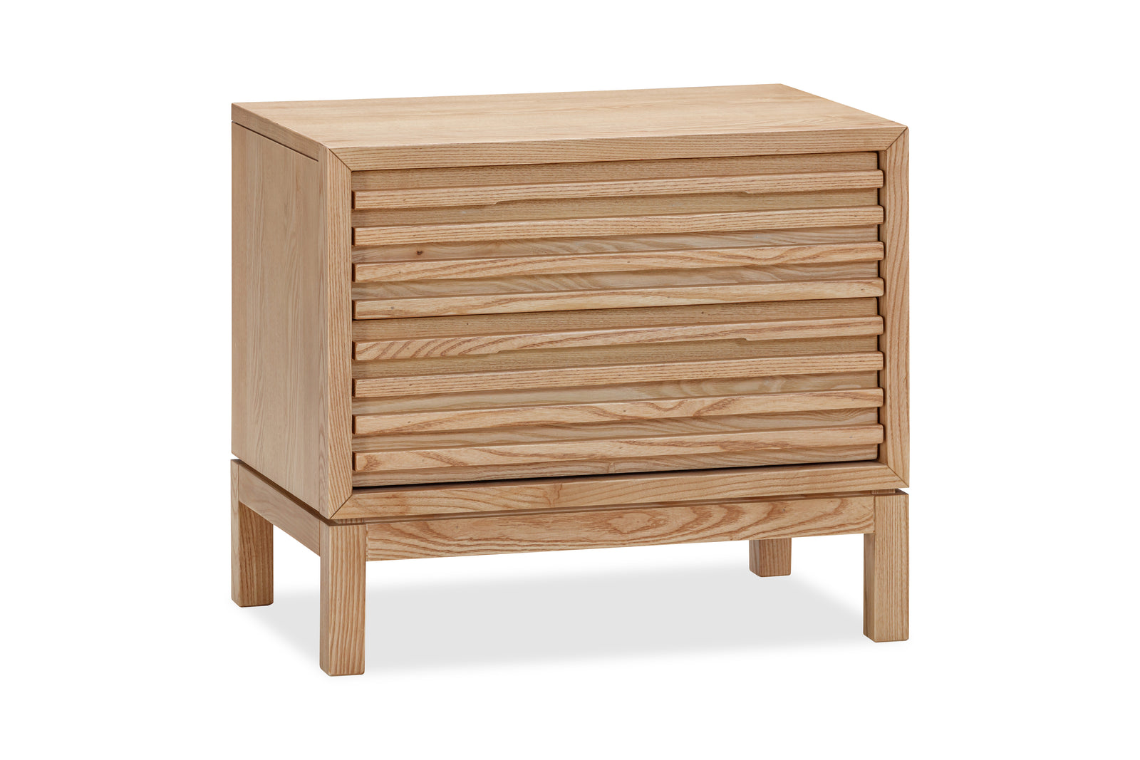 Tanner Two Drawer Ash Wood Nightstand in Flaxen — 3
