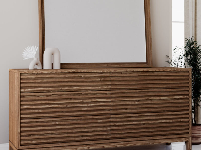 Tanner Six Drawer Ash Wood Dresser in Roux