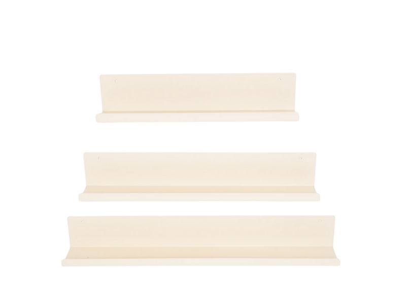 Wall Shelf, Metal, Beige, Set of 3, 40/50/60cm