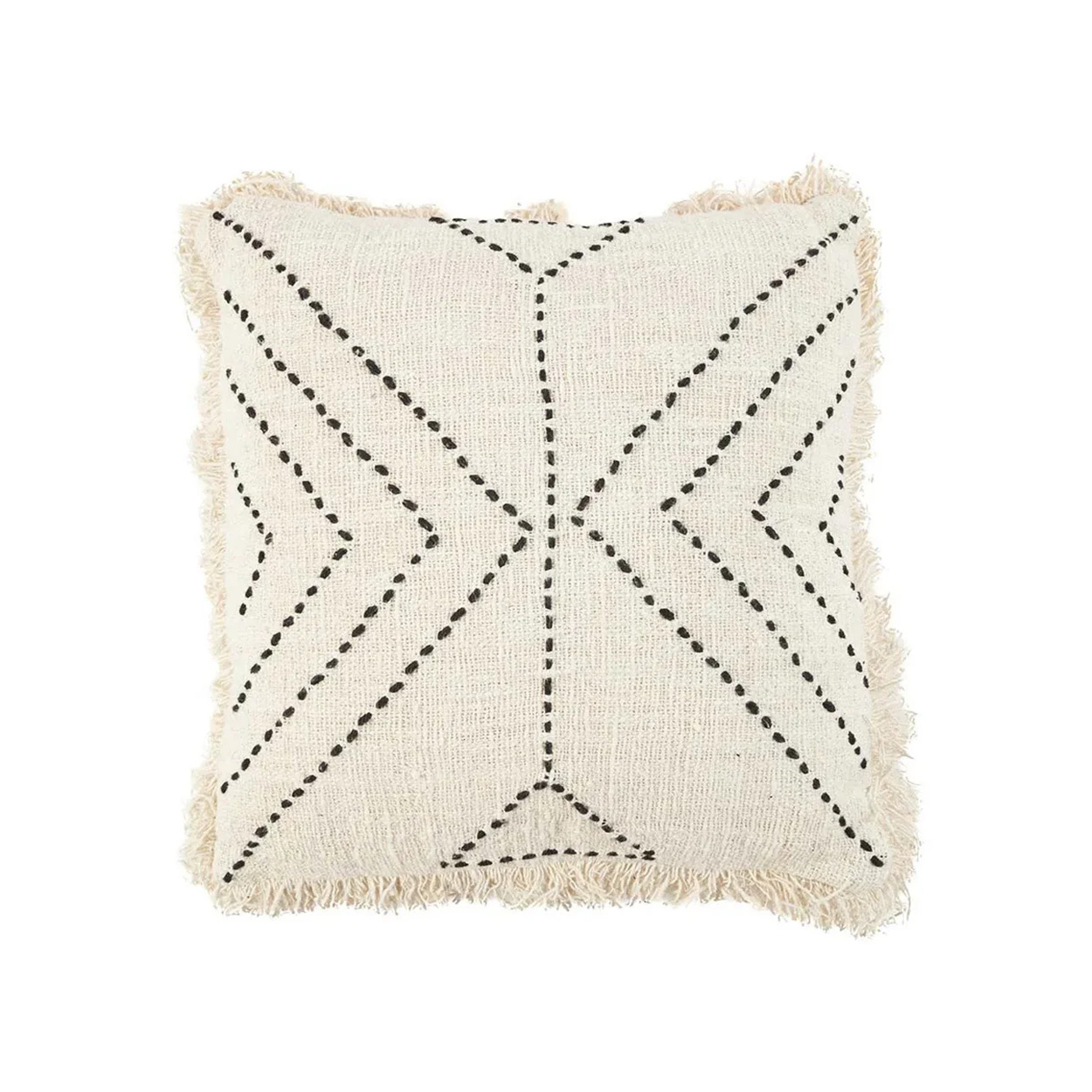 The Tribal Cushion Cover, Natural Black