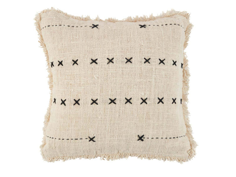 The French Kiss Cushion Cover, Natural Black
