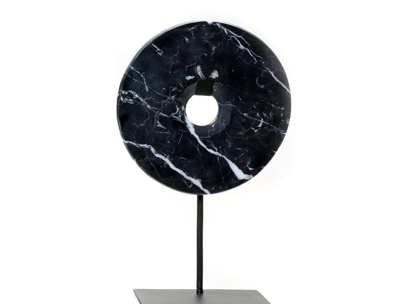 The Marble Disc on Stand, Black, M