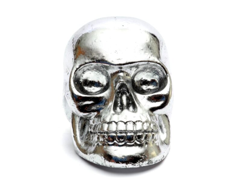The Resin Skull Head, Silver, S