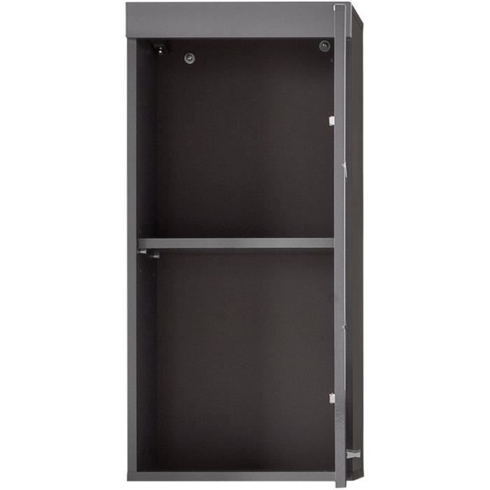 AMANDA Tall Bathroom Cabinet, 1 Door, Grey, TRENDTEAM — 3
