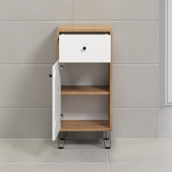 Touch Bathroom Furniture, Matt White, Oak Effect — 3