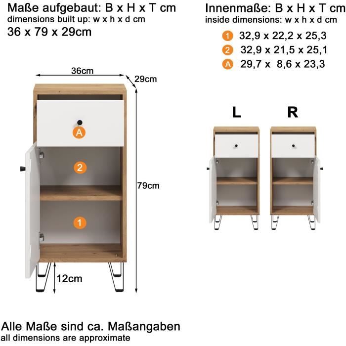 Touch Bathroom Furniture, Matt White, Oak Effect — 4