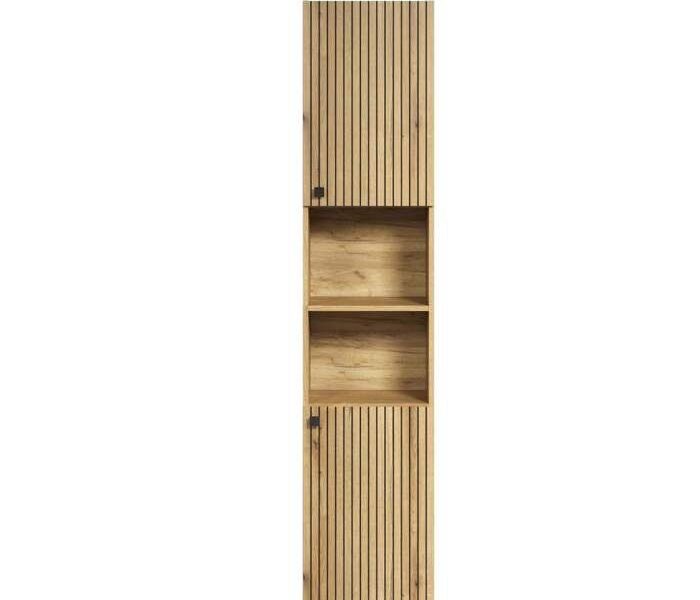 Bathroom Column Cabinet, Oak Effect, L40 x H186 x D31 cm, PURE BLISS