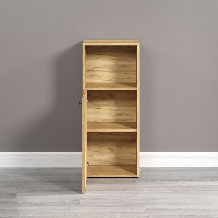 Bathroom Storage Unit, Oak Effect, L40 x H95 x D31 cm, PURE BLISS — 3