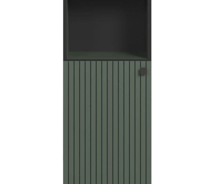 Bathroom Storage Unit, Sage Green and Black Decor, L40 x H95 x D31 cm, PURE BLISS