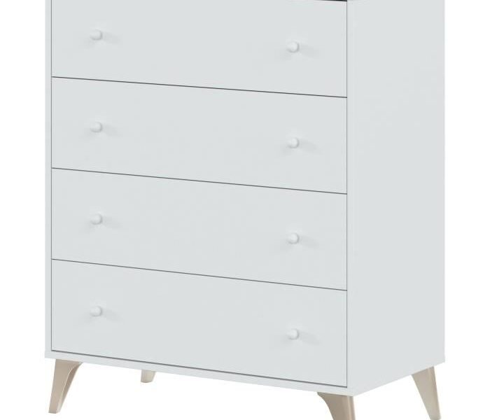 Sweet Chest of Drawers, 4 Drawers, White, 95 x 77.5 x 40 cm