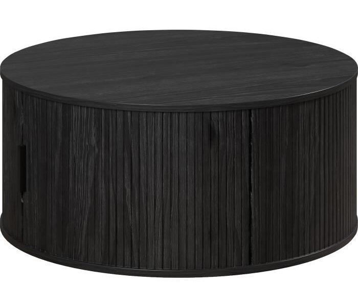 Essential Round Coffee Table, MDF, Black, Diameter 80 cm, Height 36 cm, RONIN