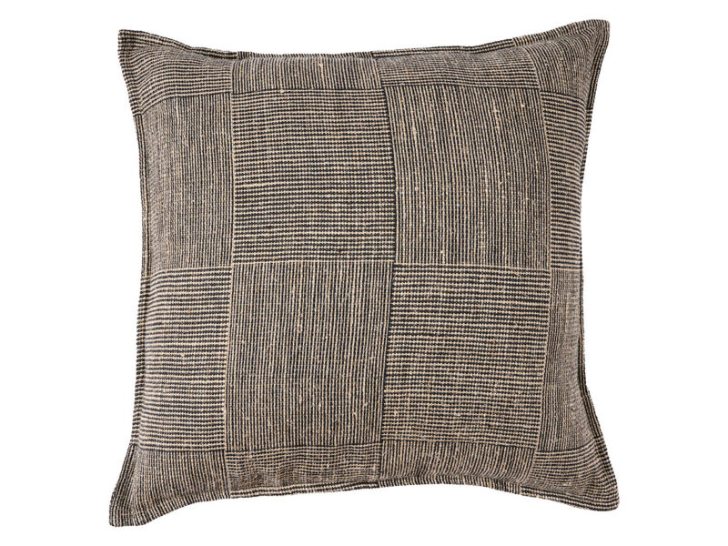 The Bloc Party Cushion Cover, Black Natural, 50x50
