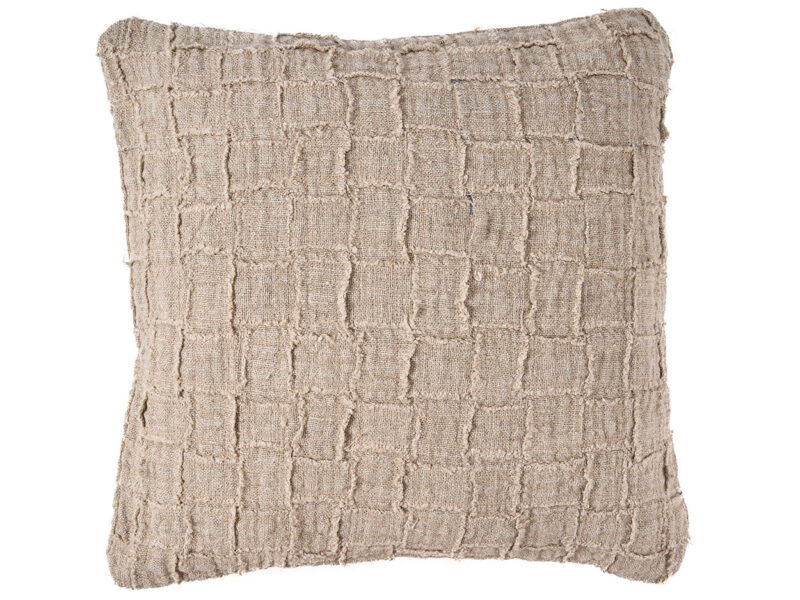 The Linen Damier Cushion Cover, Natural