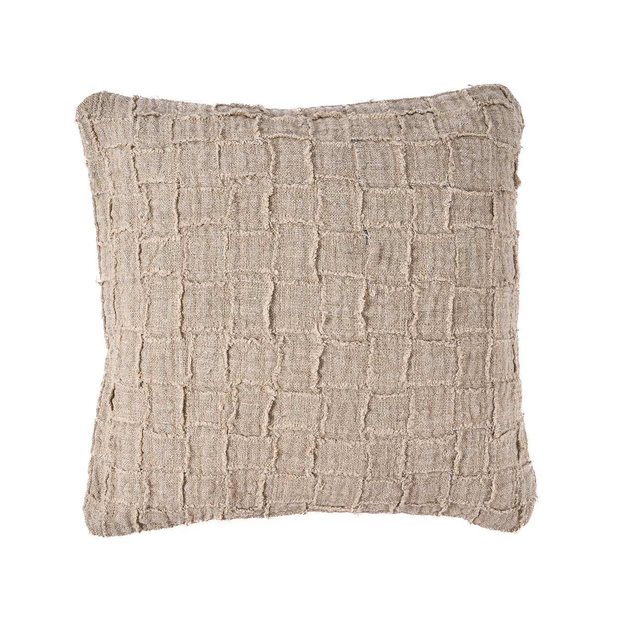 The Linen Damier Cushion Cover, Natural