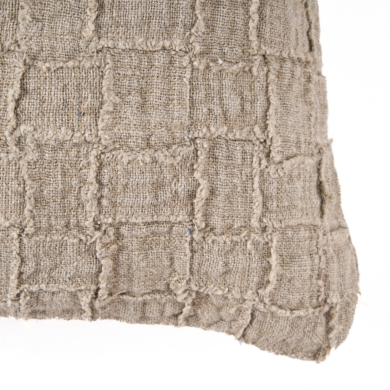 The Linen Damier Cushion Cover, Natural — 7