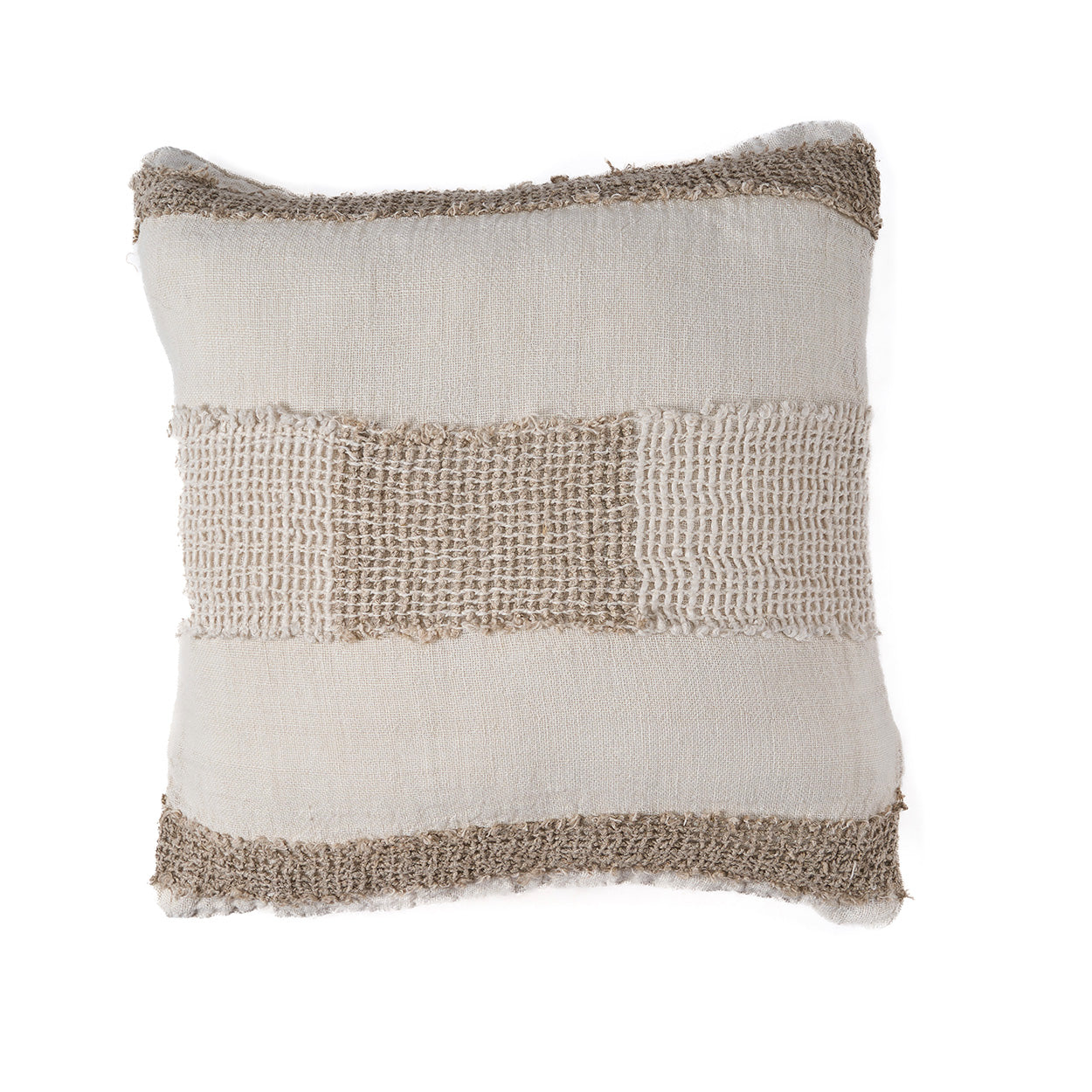 The Linen Threads Cushion Cover, White Natural