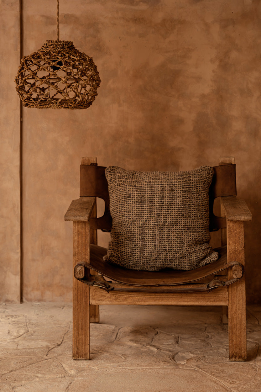 The Linen Grain Cushion Cover, Natural Black — 2