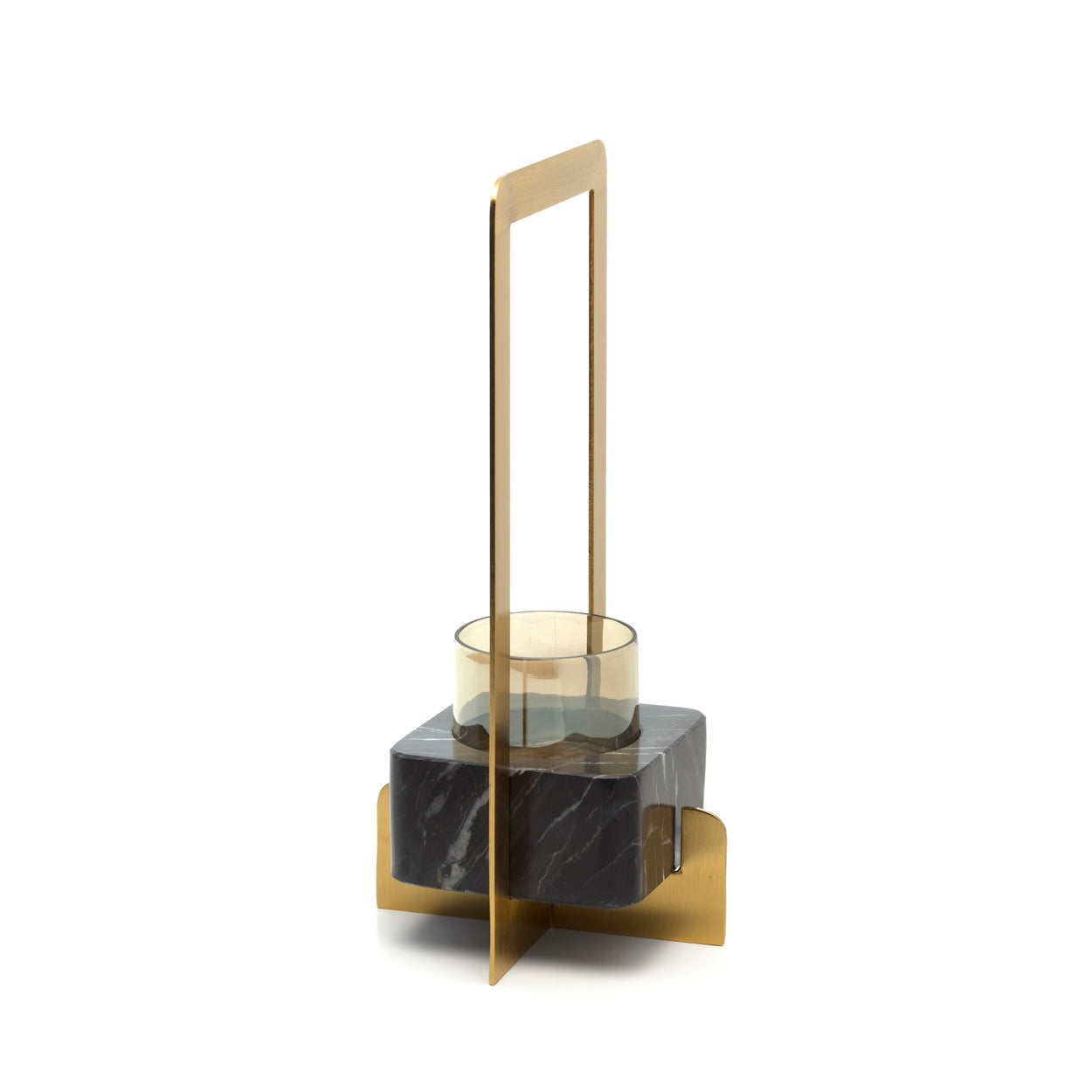 The Marbre d’Or Candle Holder, Gold Black, M — 2