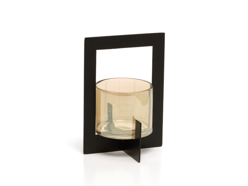 The Hurricane Framed Candle Holder, Black, M
