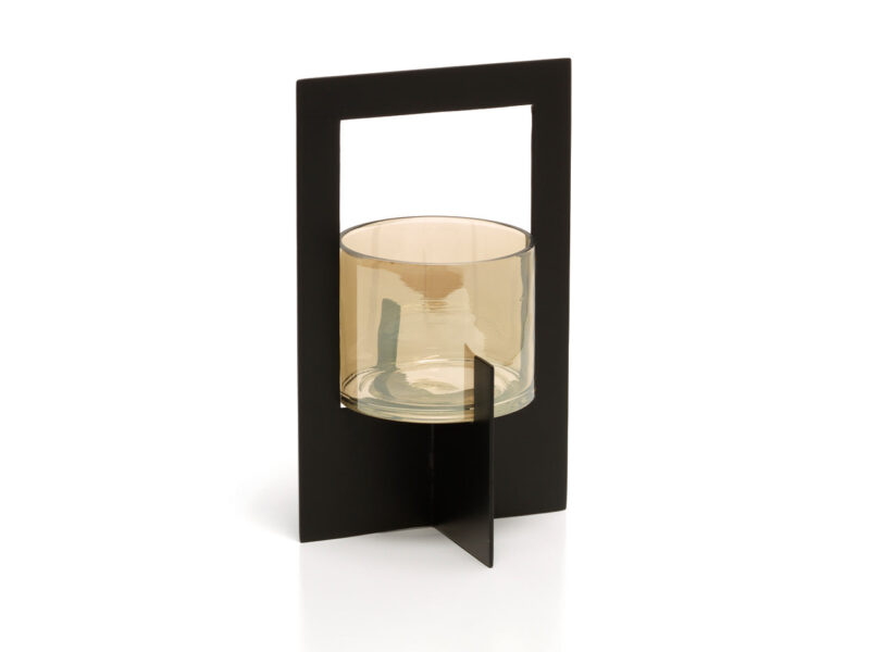The Hurricane Framed Candle Holder, Black, L