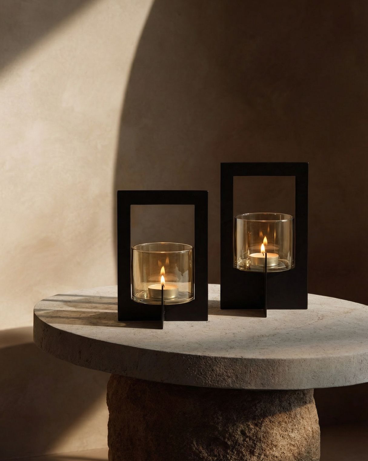 The Hurricane Framed Candle Holder, Black, L — 2