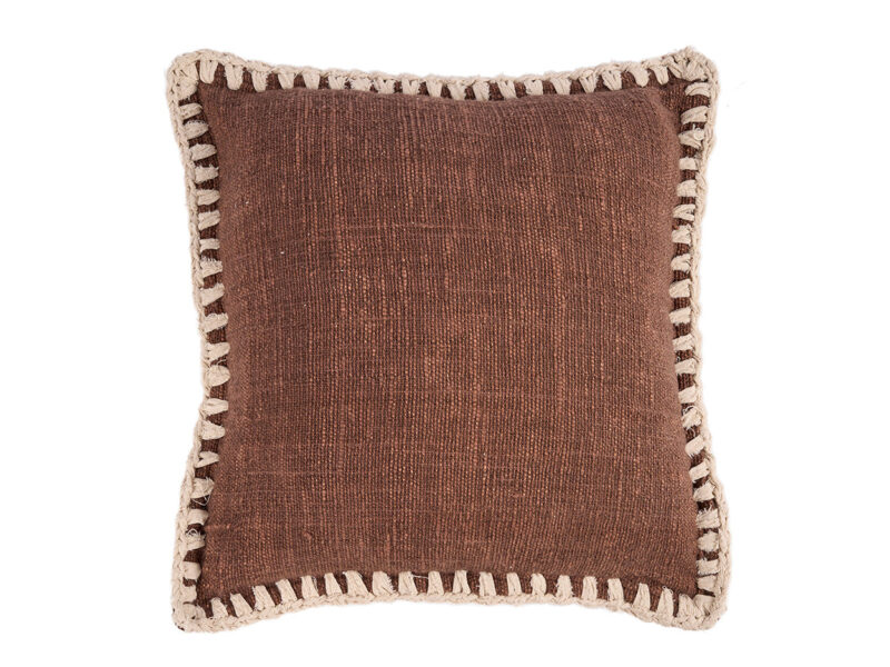 The Espresso Edge Cushion Cover, Brown White