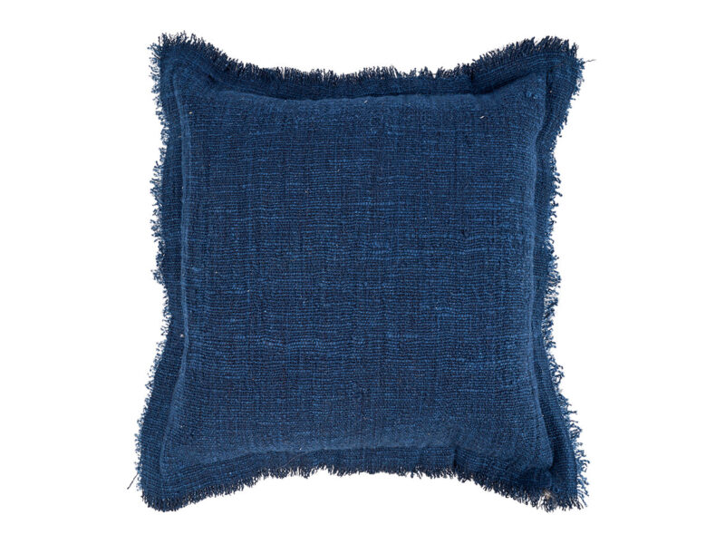 The Azure Fringe Cushion Cover, Indian Blue