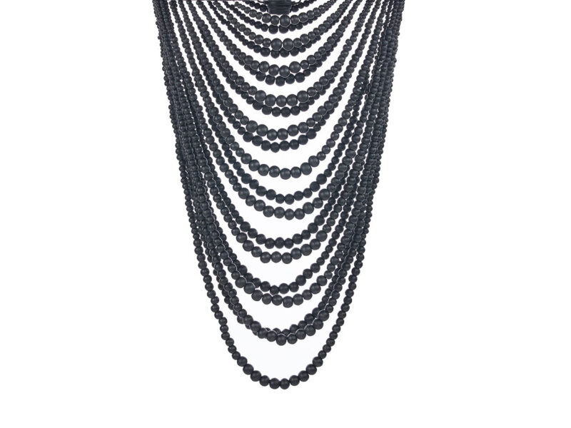 The Wooden Bead Chandelier, Black, L