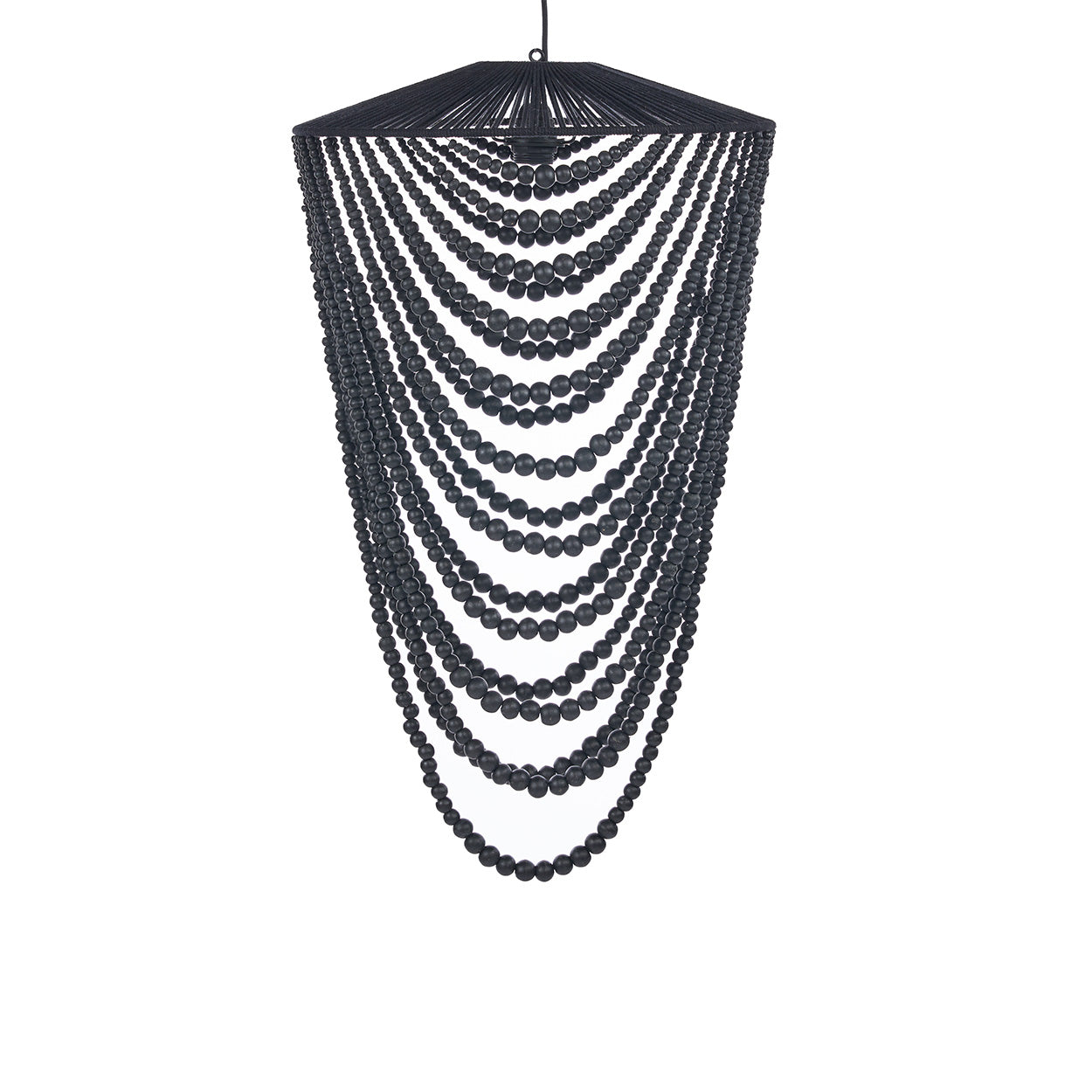 The Wooden Bead Chandelier, Black, L