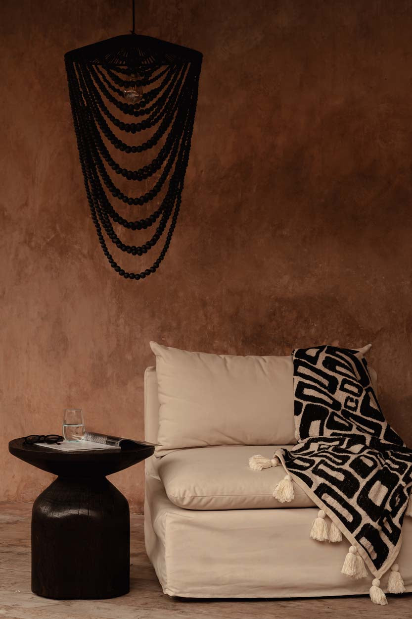 The Wooden Bead Chandelier, Black, L — 2