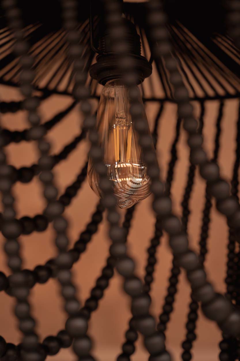 The Wooden Bead Chandelier, Black, L — 3