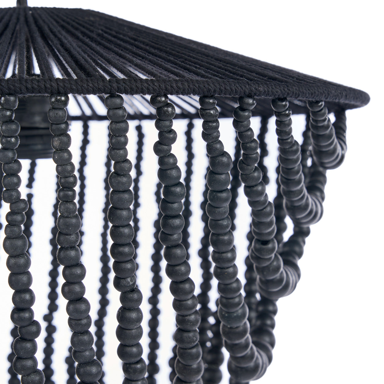 The Wooden Bead Chandelier, Black, L — 5