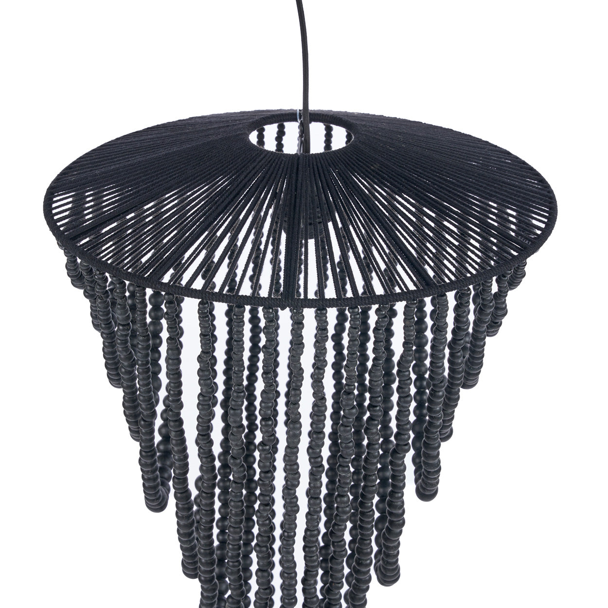 The Wooden Bead Chandelier, Black, L — 6