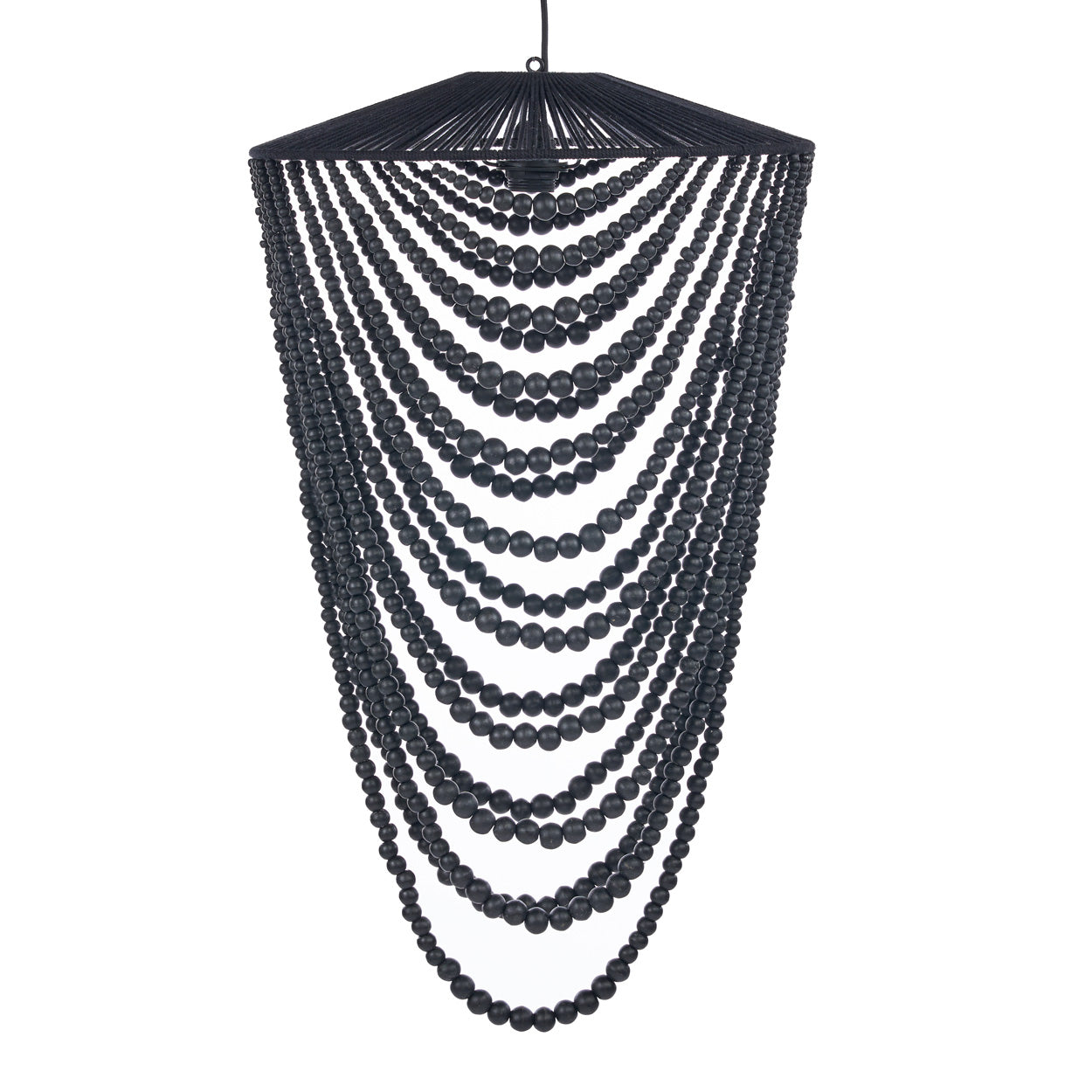 The Wooden Bead Chandelier, Black, L — 7
