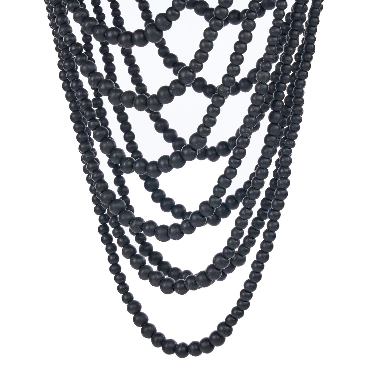The Wooden Bead Chandelier, Black, L — 8